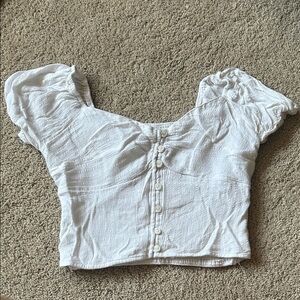 Hollister White Eyelet Puff Sleeve Blouse